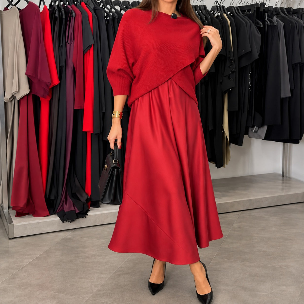 Conjunto Antonina™ com Blusa Transpassada e Modelagem Ampla