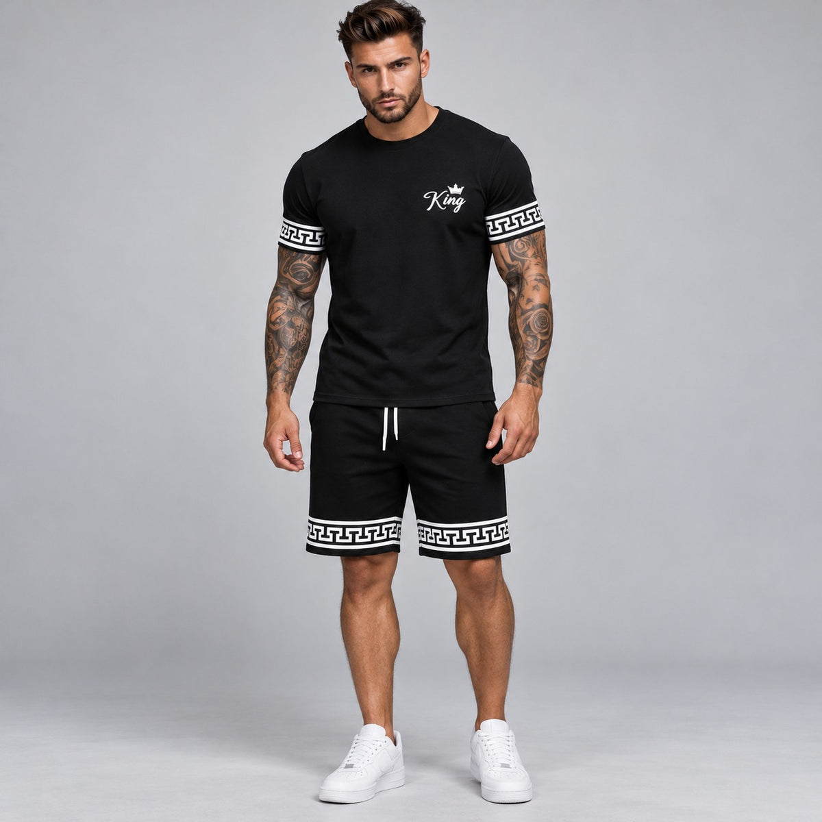 Conjunto King™ com Camiseta e Bermuda em Tecido Leve e Confortável