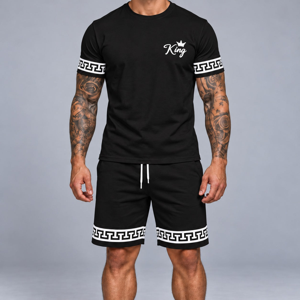 Conjunto King™ com Camiseta e Bermuda em Tecido Leve e Confortável