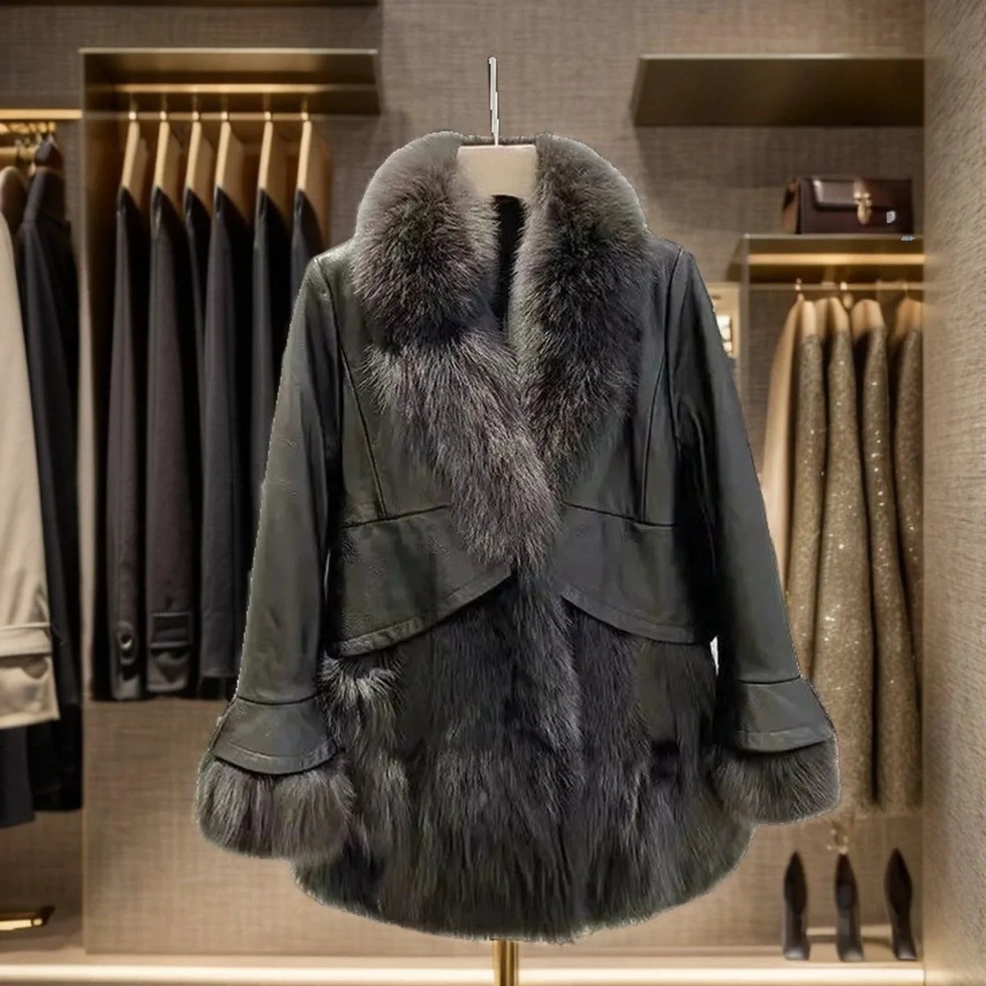 Casaco Montleaux™ em Pele de Raposa Sintética / Elegância e Conforto para os Dias de Inverno! - ModernLar