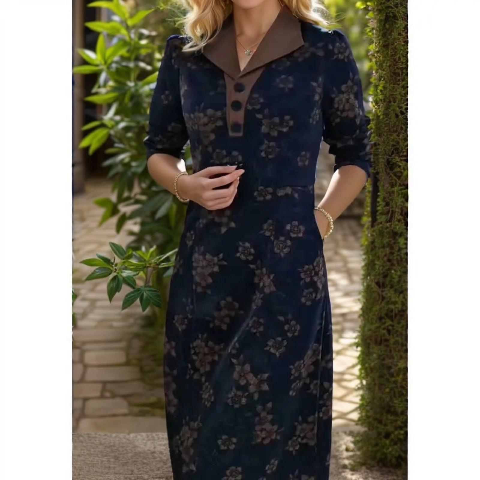 Vestido Elara Flores da Babilônia™ / A Elegância Atemporal do Chiffon com Toques Florais - ModernLar
