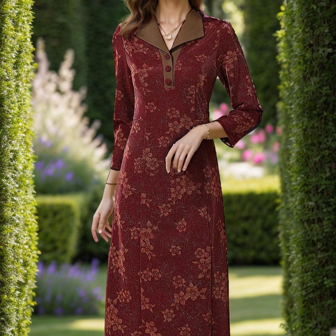 Vestido Elara Flores da Babilônia™ / A Elegância Atemporal do Chiffon com Toques Florais - ModernLar