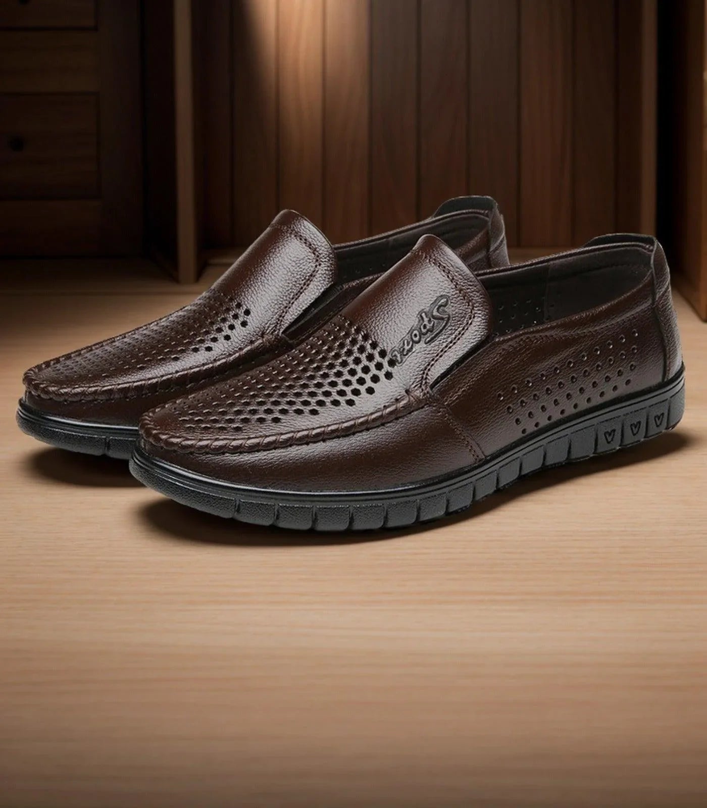 Sapato Mocassim de Couro Adão™ / O Toque do Paraíso: Conforto e Ventilação Extraordinária! - ModernLar