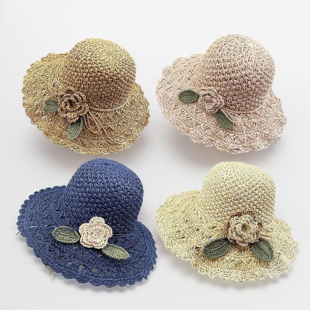 Chapéu de Crochê Solaris™ com Detalhe Floral / Proteção e Elegância Artesanal para Seus Dias de Sol!