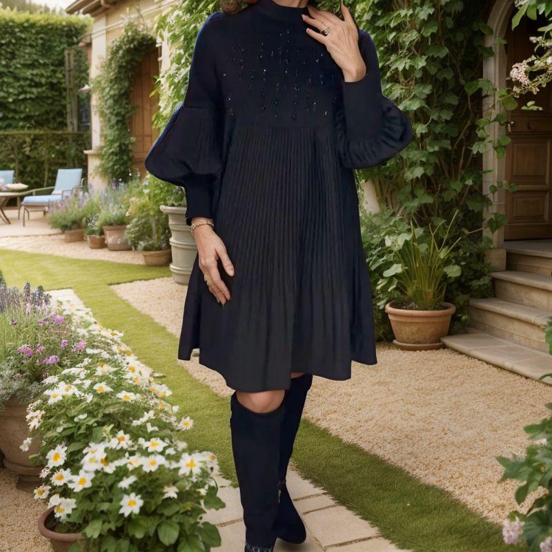 Vestido Mon Amour™ com Mangas Bufantes e Brilho Discreto / Um Encanto Clássico com Toques de Luxo!