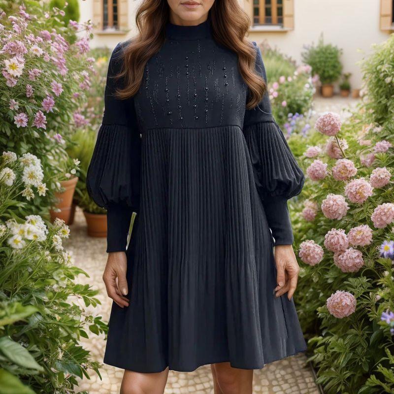 Vestido Mon Amour™ com Mangas Bufantes e Brilho Discreto / Um Encanto Clássico com Toques de Luxo!