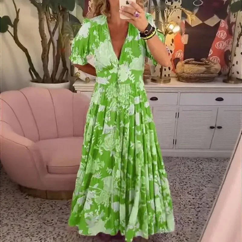 Vestido Maristela™ em Malha Leve com Estampa Floral / Liberdade, Cores e Movimento para Todos os Momentos!