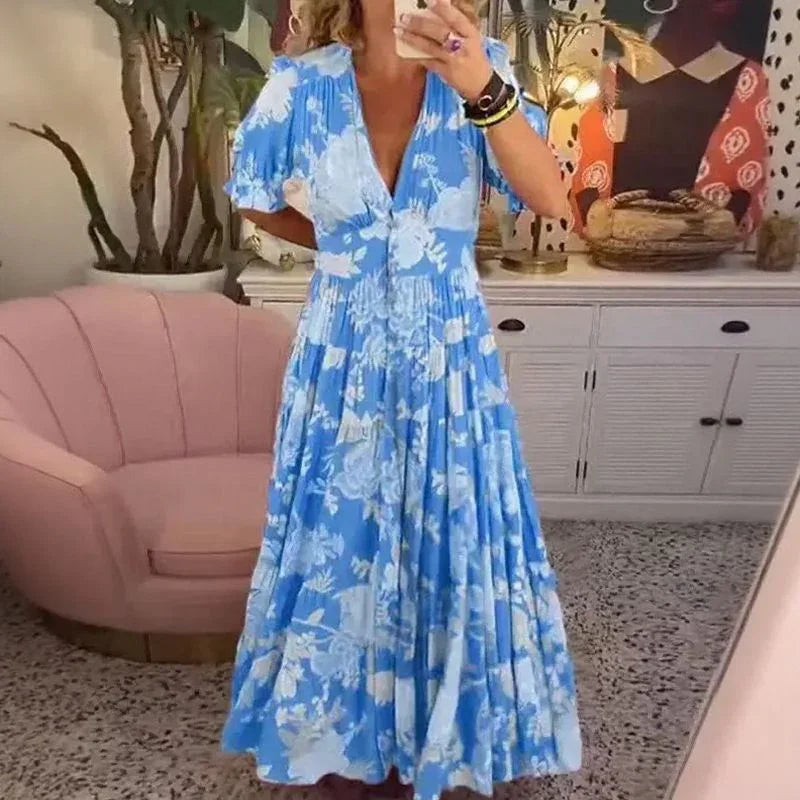 Vestido Maristela™ em Malha Leve com Estampa Floral / Liberdade, Cores e Movimento para Todos os Momentos!