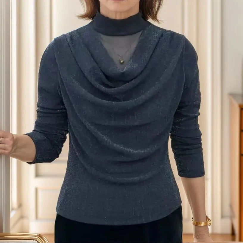 Tricot Leve Ravena™ com Textura Visual de Veludo e Transparência Estratégica / Um Luxo Atemporal para Mulheres Reais