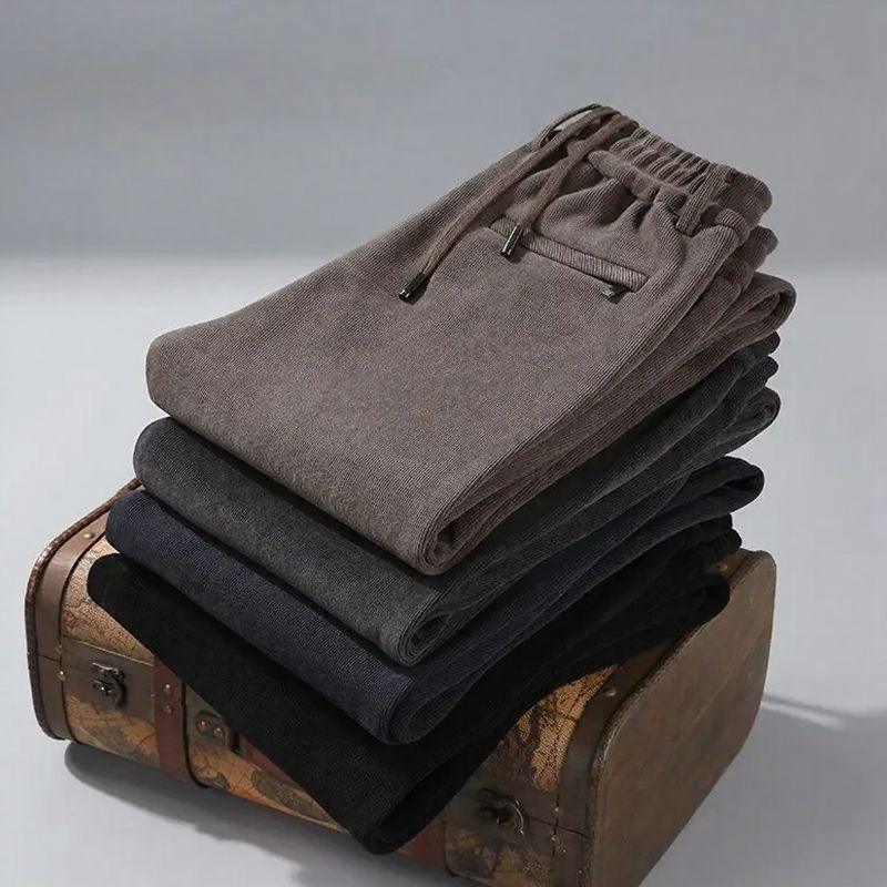Calça Winston™ em Veludo Cotelê com Cintura Elástica / Um Esporte Fino Versátil com Conforto Térmico e Liberdade!