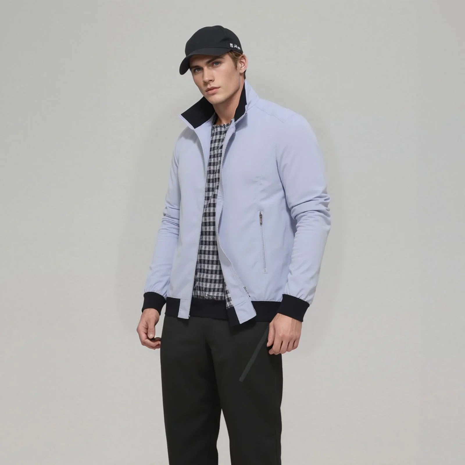 Jaqueta Lancaster™ com Forro Xadrez em Padrão Inglês / Sofisticação Casual para Homens de Bom Gosto!