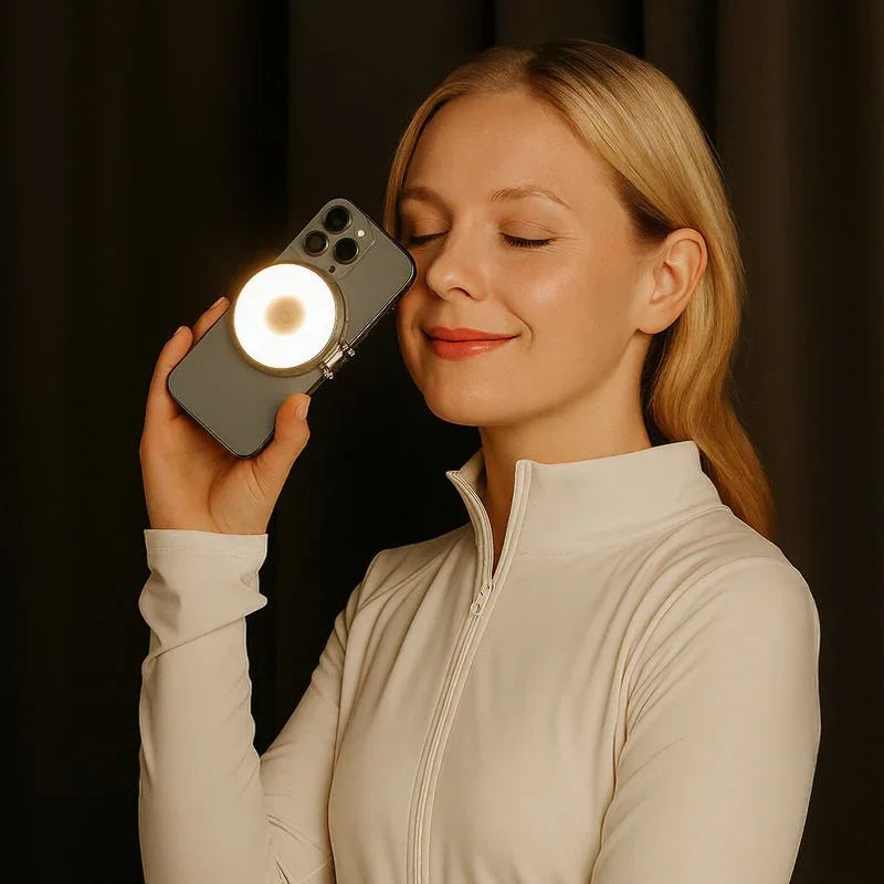 Ring Light Magnético Modern Lar™ com Espelho 2 em 1 / Iluminação Profissional Portátil Para Criar Conteúdo com Qualidade de Estúdio!