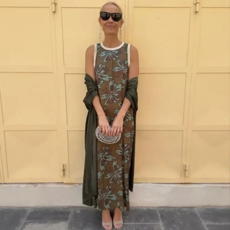 Conjunto Majorie™ em Cetim Artístico com Echarpe de Luxo / Para Mulheres que Brilham em Qualquer Ocasião!