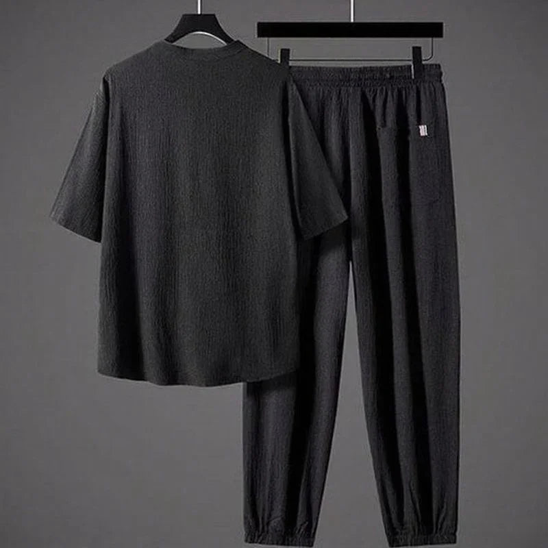 Conjunto Sartori™ em Viscose Premium com Gola Minimalista / O Ponto de Encontro Entre Conforto e Classe!