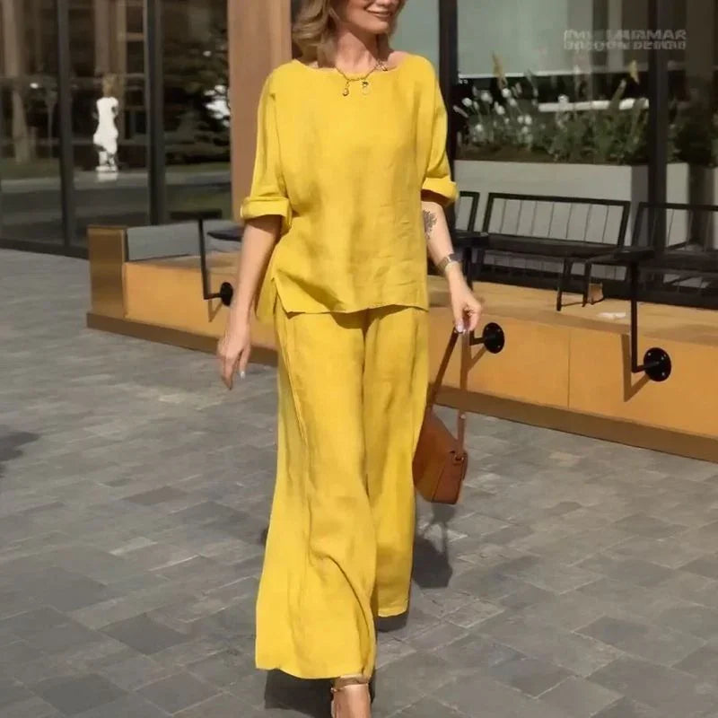 Conjunto Noronha™ em Linho de Algodão com Caimento Confortável / A Simplicidade Sofisticada que Encanta!