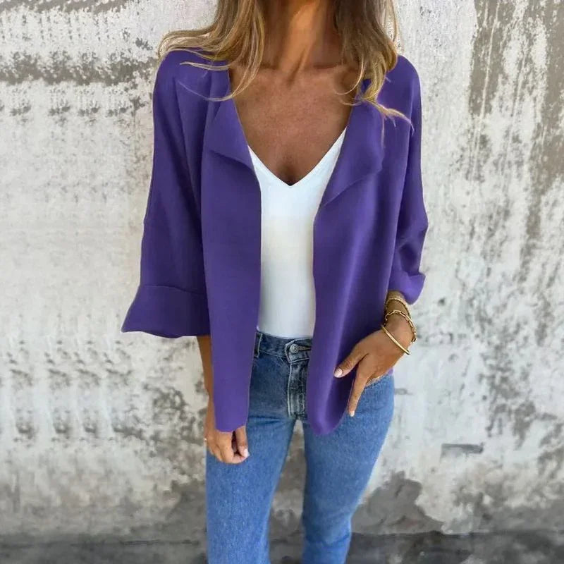 Cardigan Belluno™ Estilo Blazer em Viscose Rústica / Sofisticação Atemporal com Conforto e Charme Artesanal!