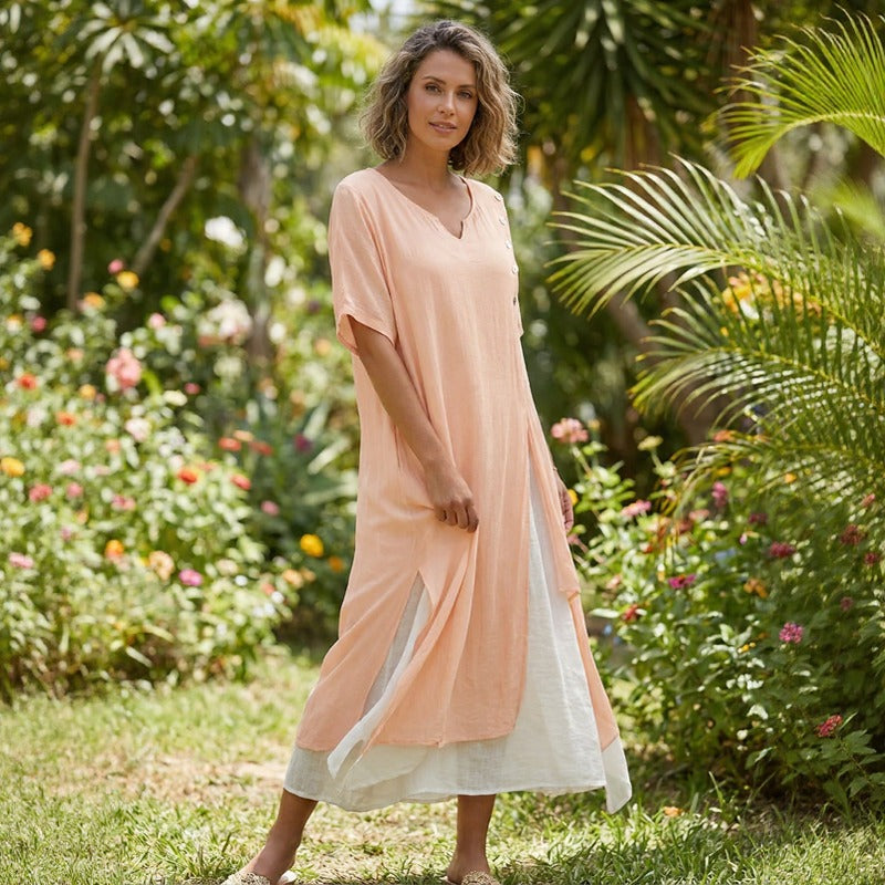 Vestido Miami™ em Viscose Premium com Fenda Lateral Estilizada