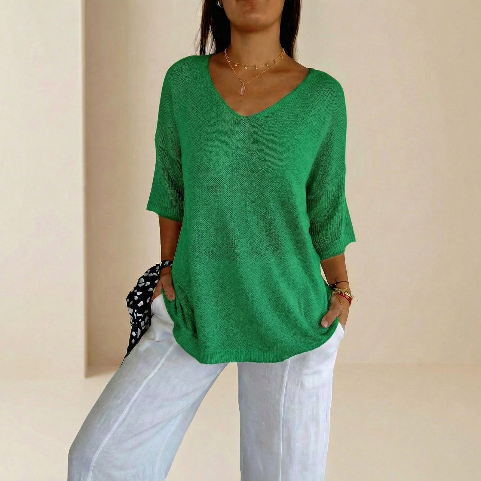 Blusa Carmim™ em Tricot Macio com Malha Texturizada