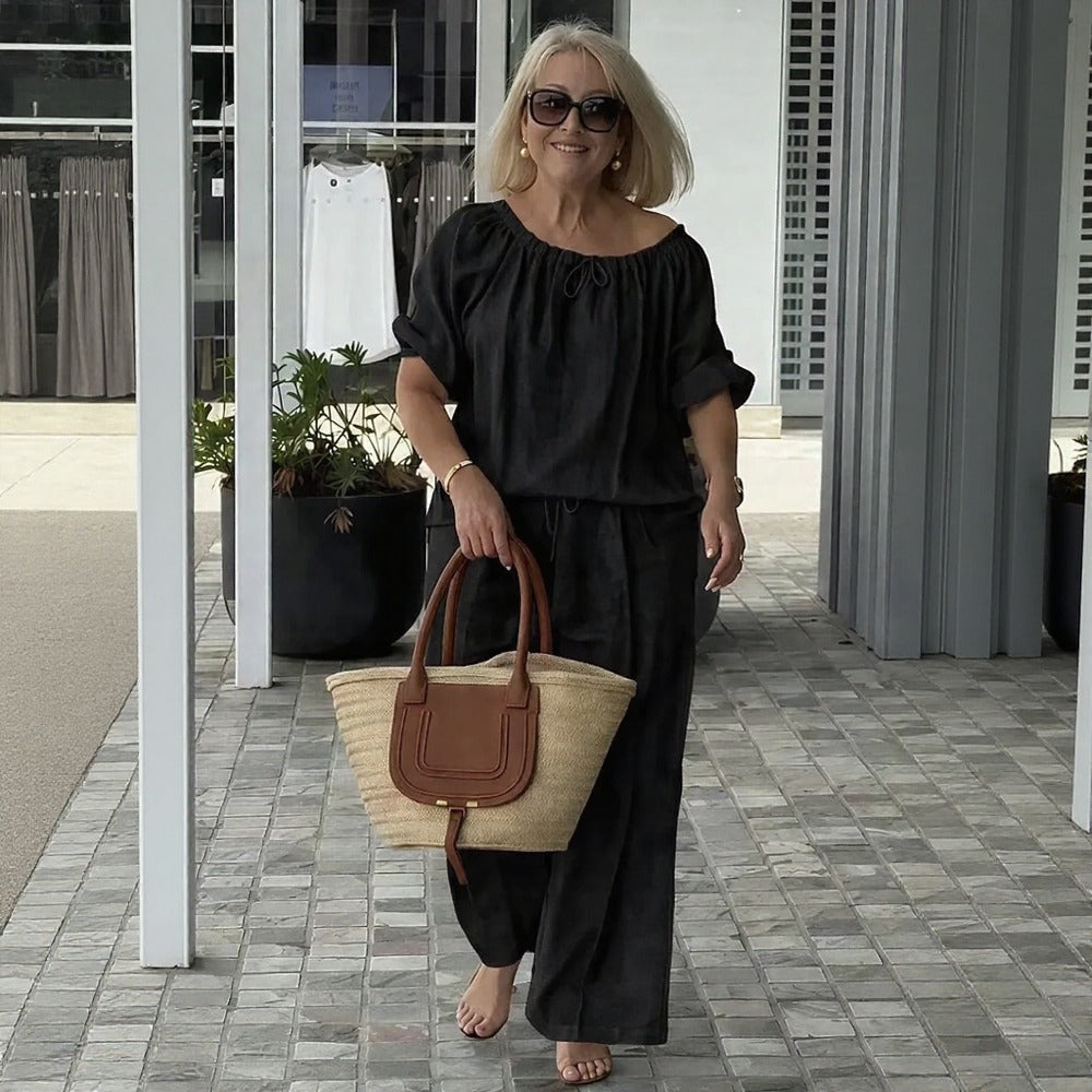 Conjunto Céliane™ em Linho de Algodão com Caimento Solto