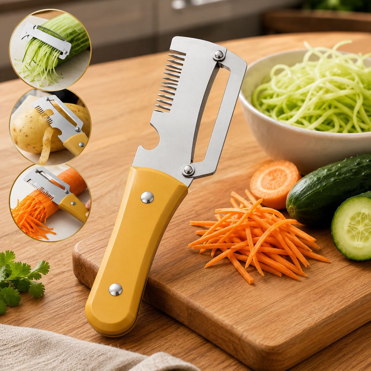 Fatiador Multifuncional Modern Lar™ / Cortes Perfeitos em Segundos, sem Esforço na Cozinha!
