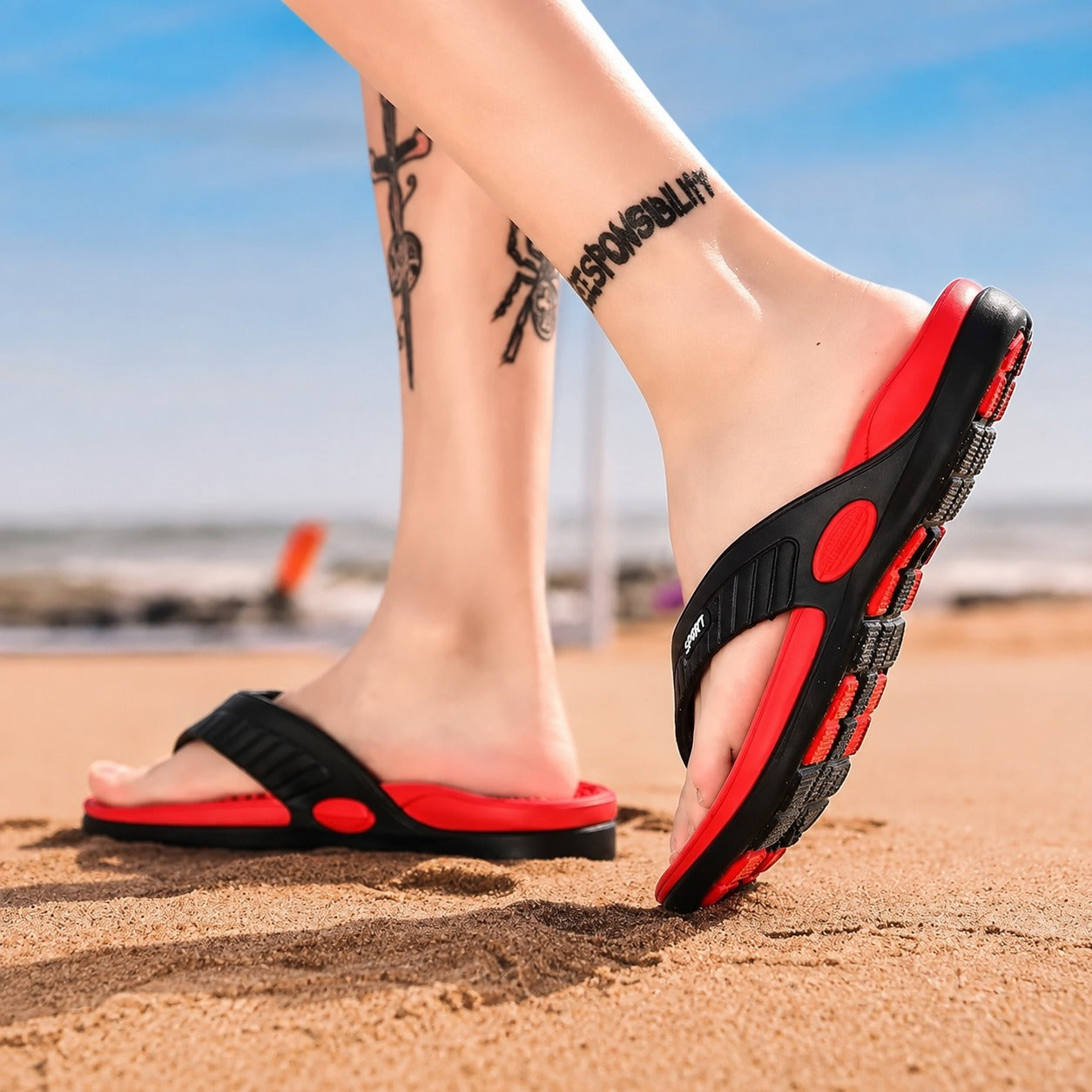 Chinelo Ravik™ com Design Esportivo e Palmilha Anatômica / Um formato pensado para apoiar os pés a cada passo.