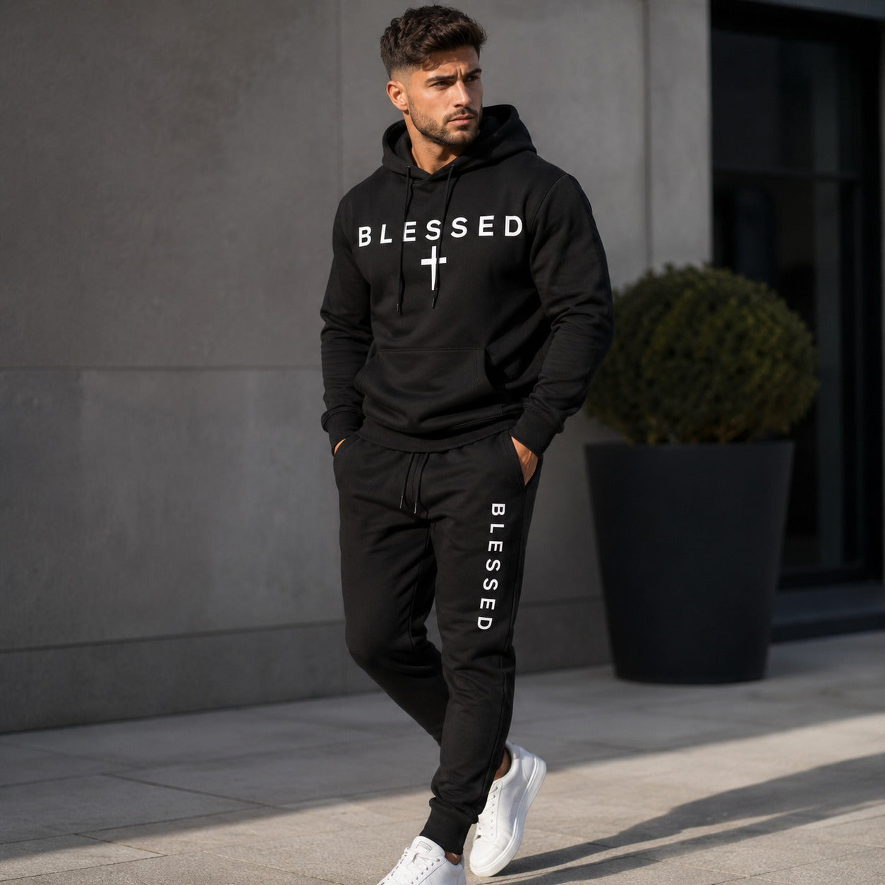 Conjunto Braven™ com Moletom de Capuz, Bolso Canguru e Calça Jogger