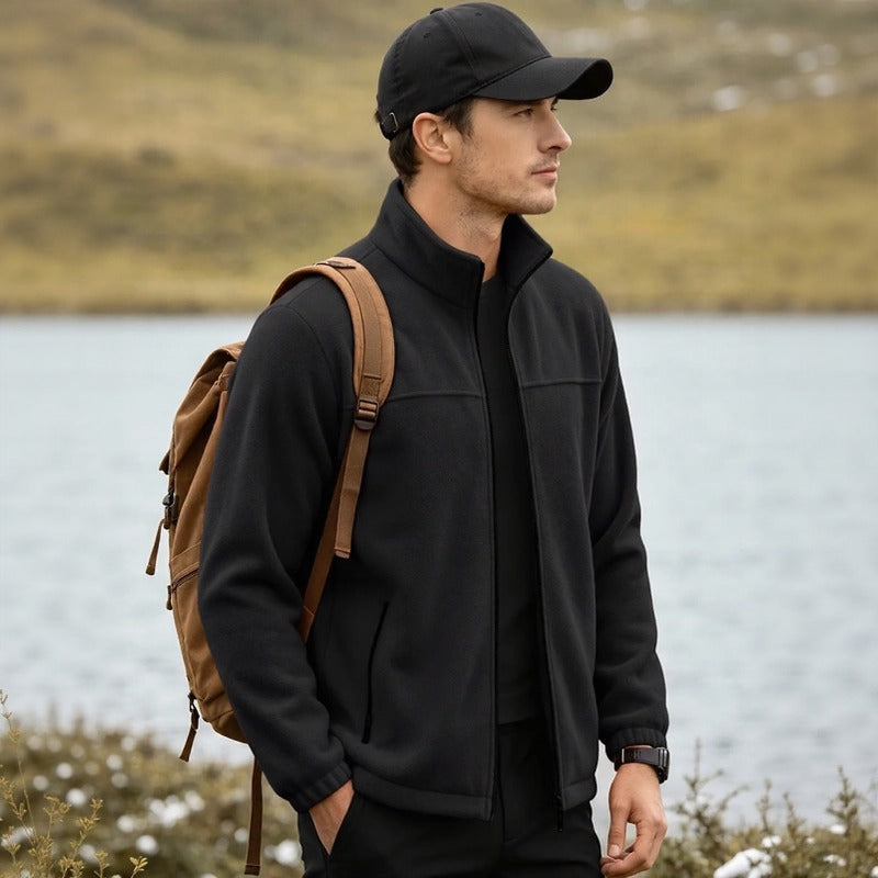 Jaqueta Caldwell™ com Fleece Aconchegante, Gola Alta e Zíper Frontal / Praticidade Para Trilhas, Viagens e Dias de Temperatura Mais Baixa