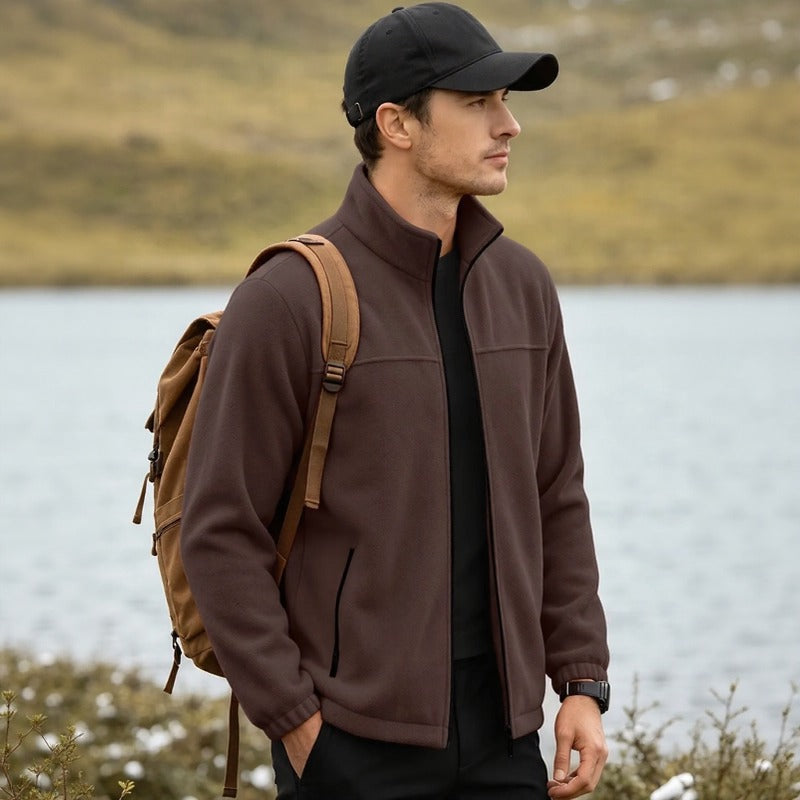 Jaqueta Caldwell™ com Fleece Aconchegante, Gola Alta e Zíper Frontal / Praticidade Para Trilhas, Viagens e Dias de Temperatura Mais Baixa
