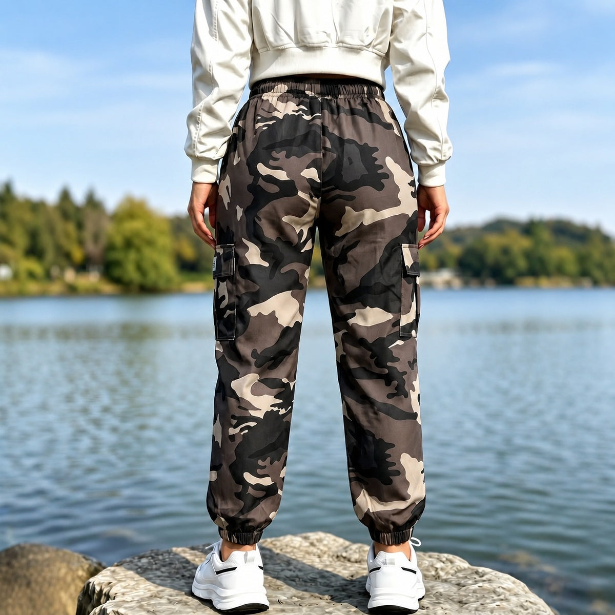 Calça Cargo Kendra™ com Cós Ajustável, Bolsos Laterais e Modelagem Jogger