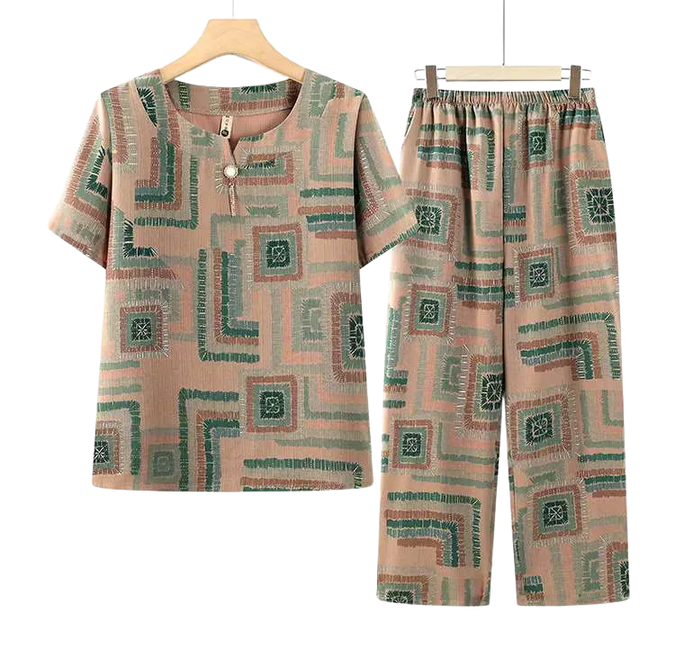 Conjunto Harmonia™ com Estampa Retrô-Chic / O Equilíbrio Perfeito Entre Estilo e Conforto Diário!