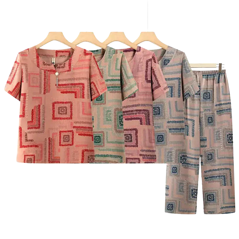 Conjunto Harmonia™ com Estampa Retrô-Chic / O Equilíbrio Perfeito Entre Estilo e Conforto Diário!