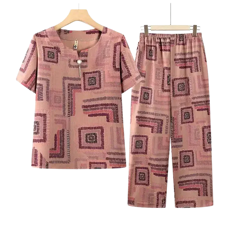 Conjunto Harmonia™ com Estampa Retrô-Chic / O Equilíbrio Perfeito Entre Estilo e Conforto Diário!