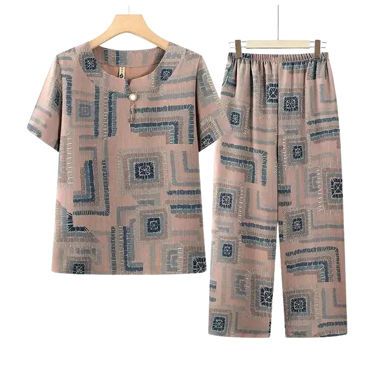 Conjunto Harmonia™ com Estampa Retrô-Chic / O Equilíbrio Perfeito Entre Estilo e Conforto Diário!