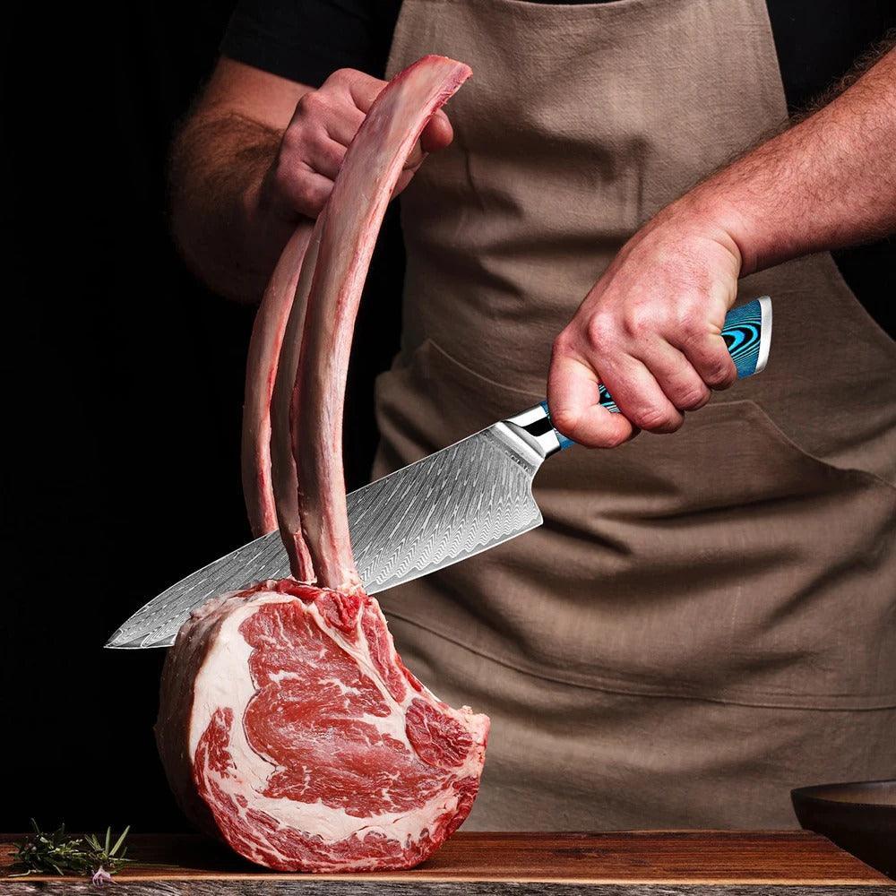 Faca Japonesa SuperSharp™ - Perfeição em Cada Corte com Aço Damasco! - ModernLar