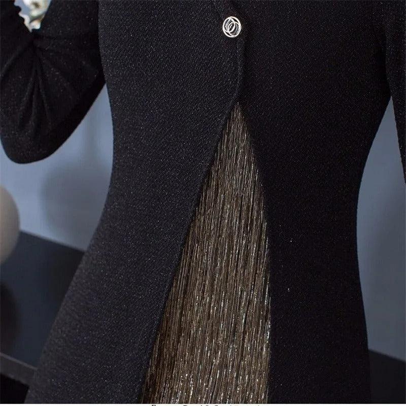 Vestido Cabernet™ Moda Italiana / Com Decote em V e Forro Dupla Camada Contrastante! - ModernLar