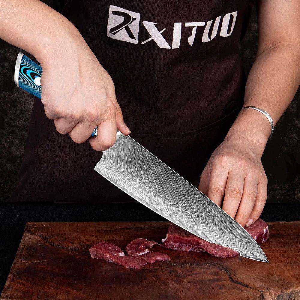 Faca Japonesa SuperSharp™ - Perfeição em Cada Corte com Aço Damasco! - ModernLar