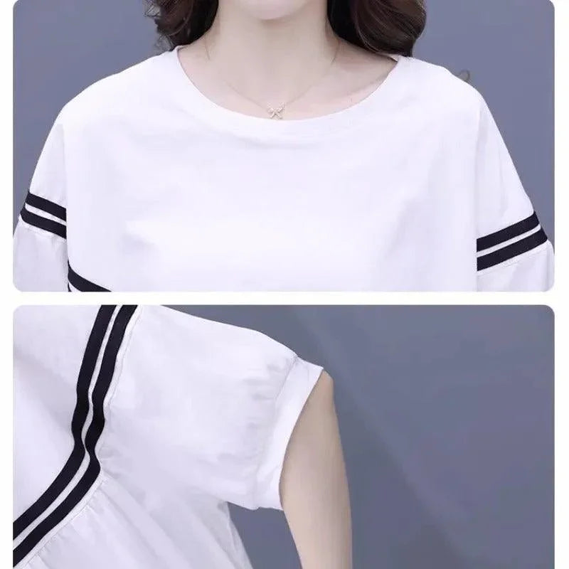 Conjunto Lucille™ com Blusa Soltinha + Calça Lycra - Pureza e Conforto Clássico do Algodão! - ModernLar