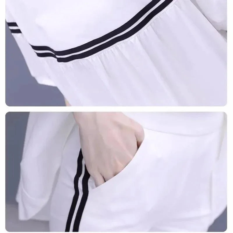 Conjunto Lucille™ com Blusa Soltinha + Calça Lycra - Pureza e Conforto Clássico do Algodão! - ModernLar