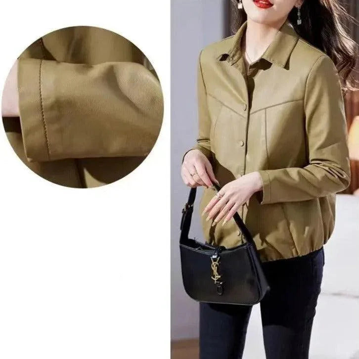 Jaqueta de Couro Donna Vintage: Elegância e Estilo Atemporal em Cada Detalhe! - ModernLar