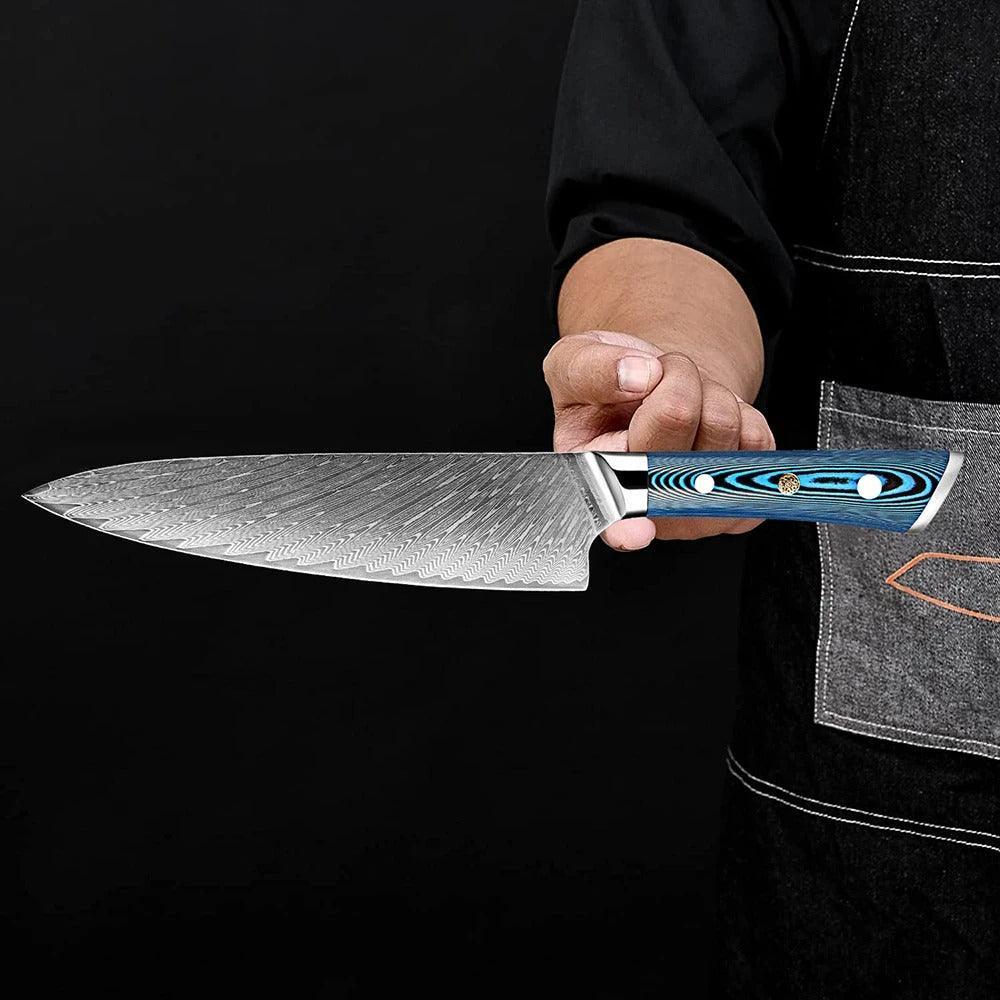 Faca Japonesa SuperSharp™ - Perfeição em Cada Corte com Aço Damasco! - ModernLar