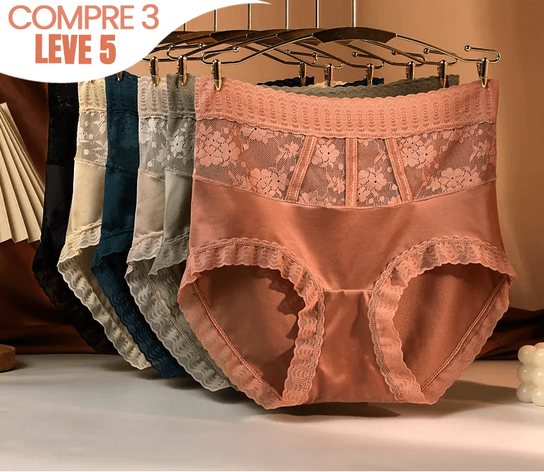 (Promoção Compre 3 Leve 5) Kit de Calcinhas Lolita em Seda Gelo / Efeito Modelador de Culote, Antibacterianas e Antiodor - ModernLar