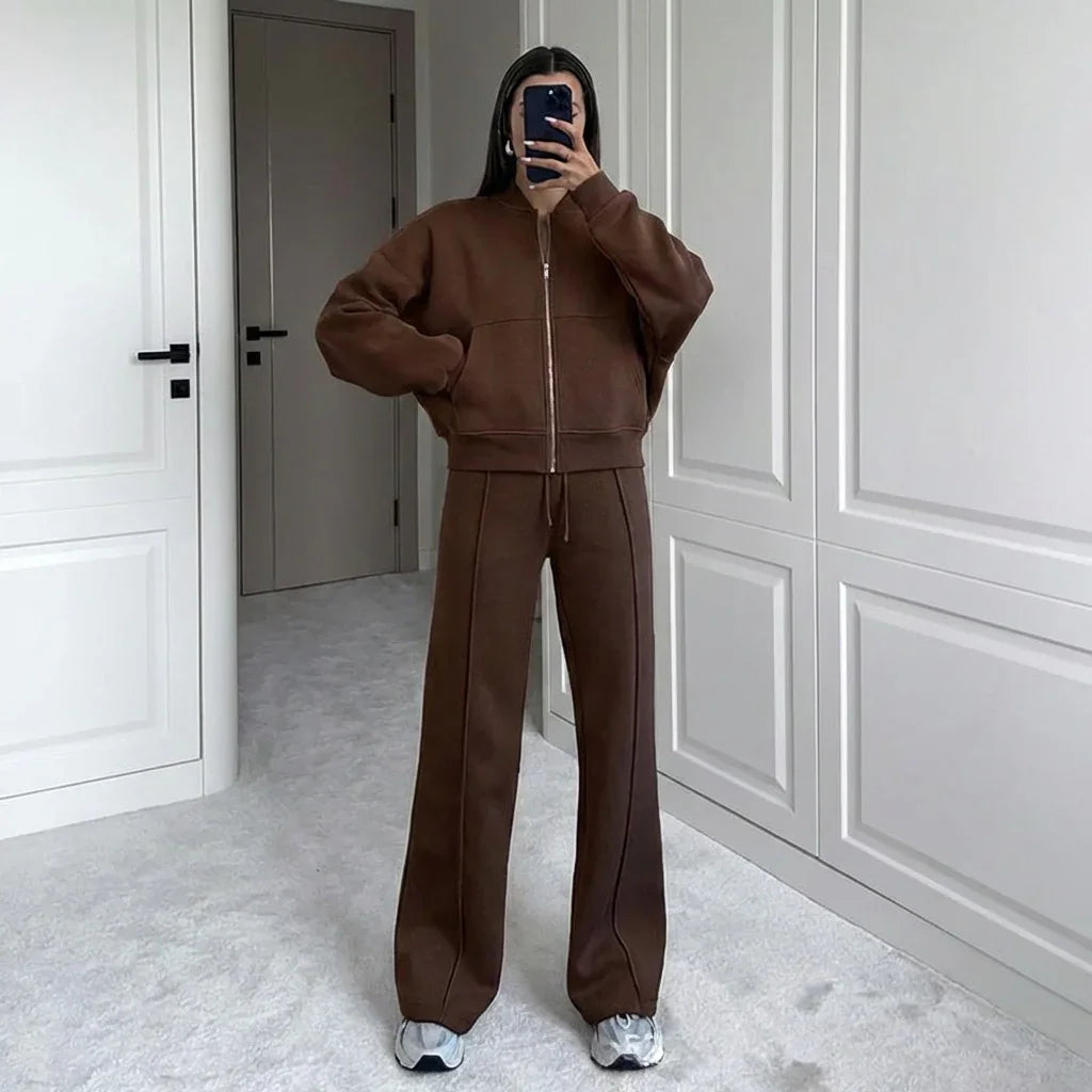 Conjunto Naomi™ em Moletom Premium com Jaqueta Zíper