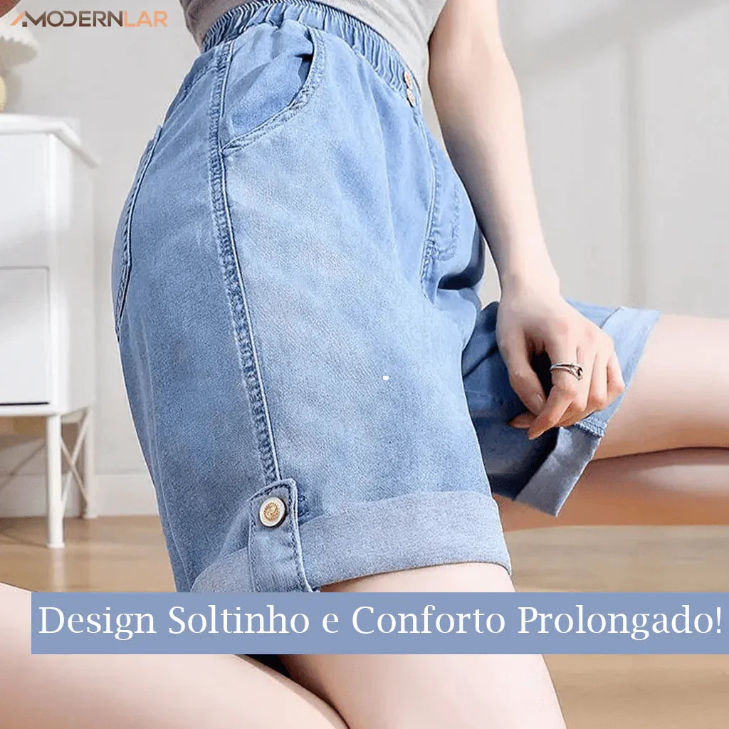 Shorts Jeans Stefan™ Super Soltinho / O Conforto e Frescor que Toda Mulher Merece! - ModernLar