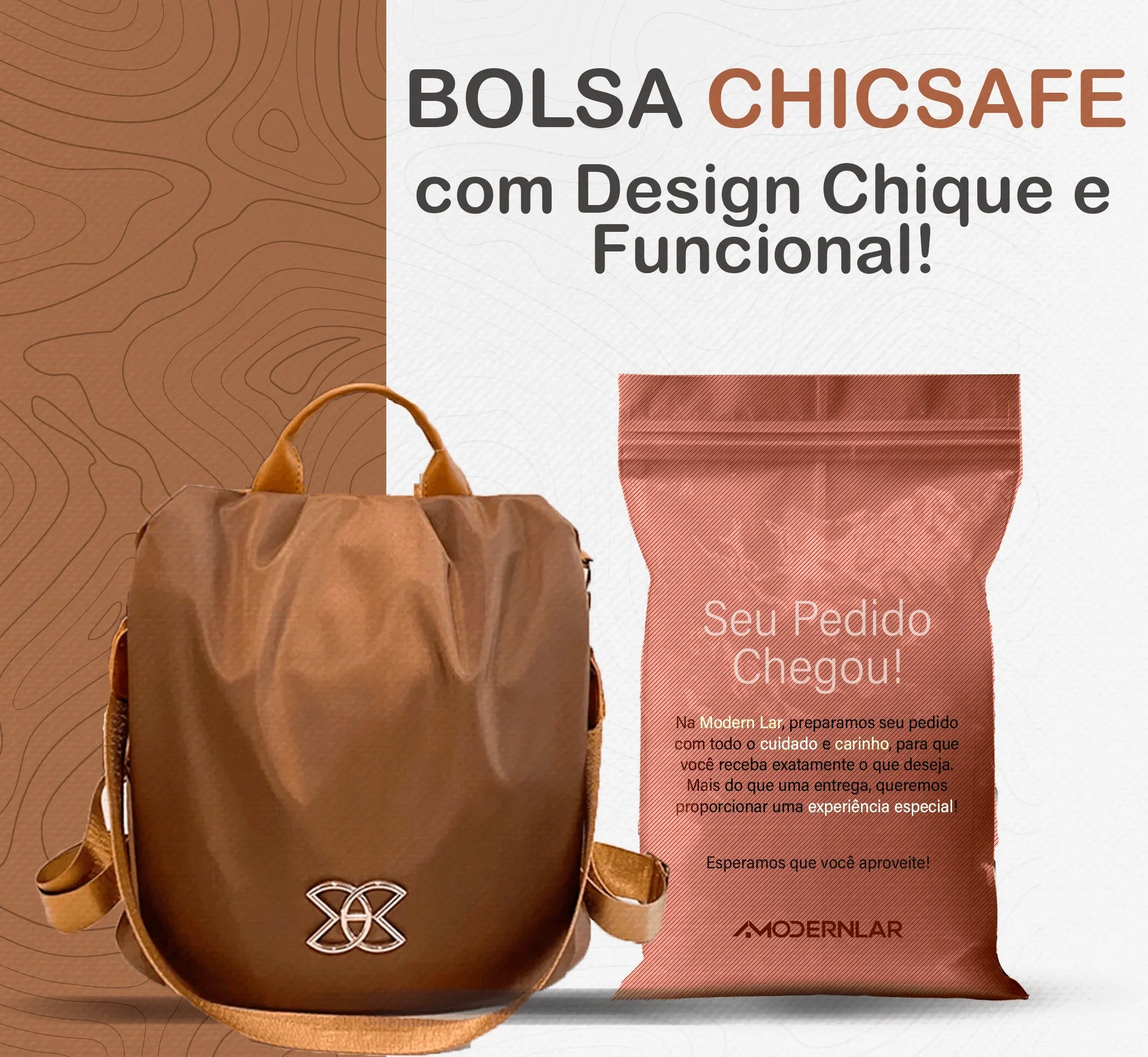 Bolsa ChicSafe™ com Design Chique e Funcional / Estilo e Segurança na Palma da sua Mão! - ModernLar