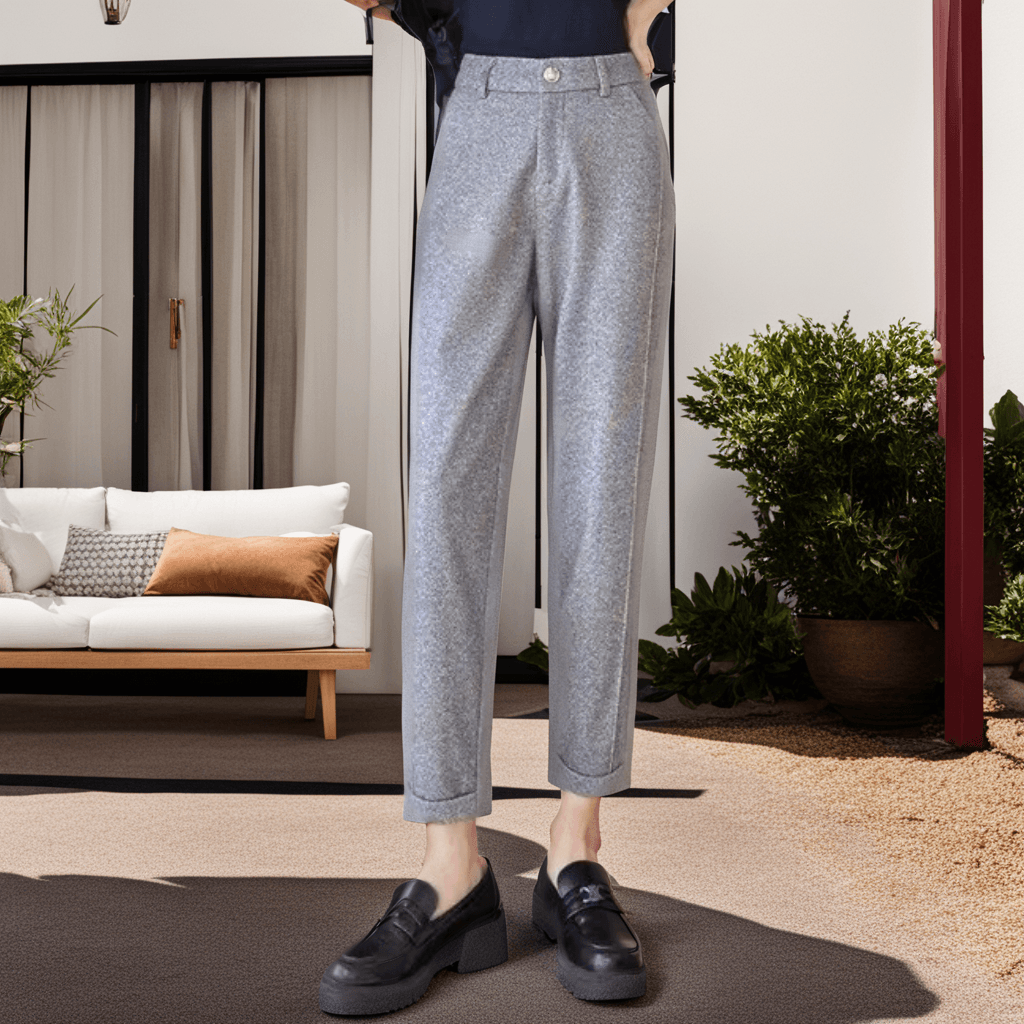 Calça de Cintura Alta Seraphina™ Elegância sofisticada, Projetada para Impressionar! - ModernLar