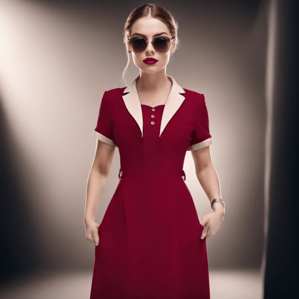 Vestido Polo Amélie™ / Onde a Sofisticação da Gola Polo se Entrelaça com a Delicadeza Feminina! - ModernLar