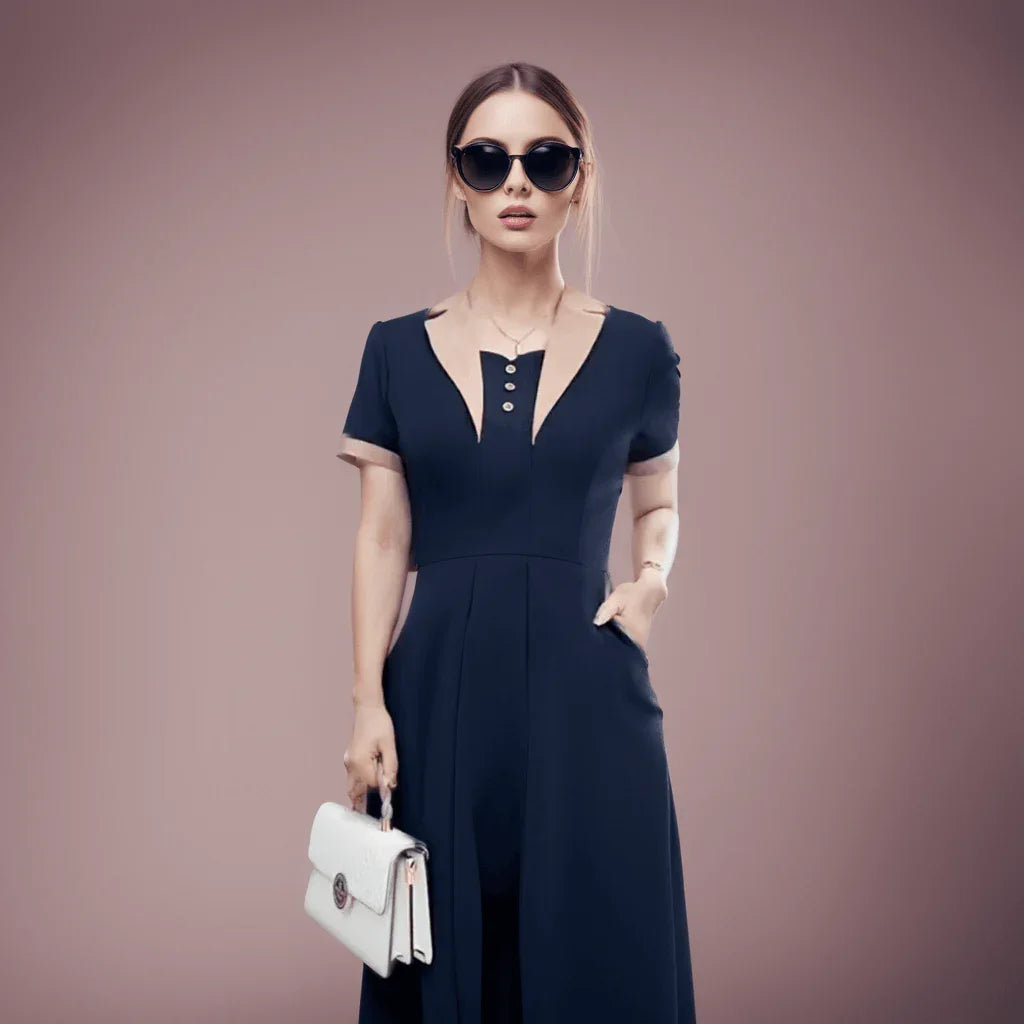 Vestido Polo Amélie™ / Onde a Sofisticação da Gola Polo se Entrelaça com a Delicadeza Feminina! - ModernLar