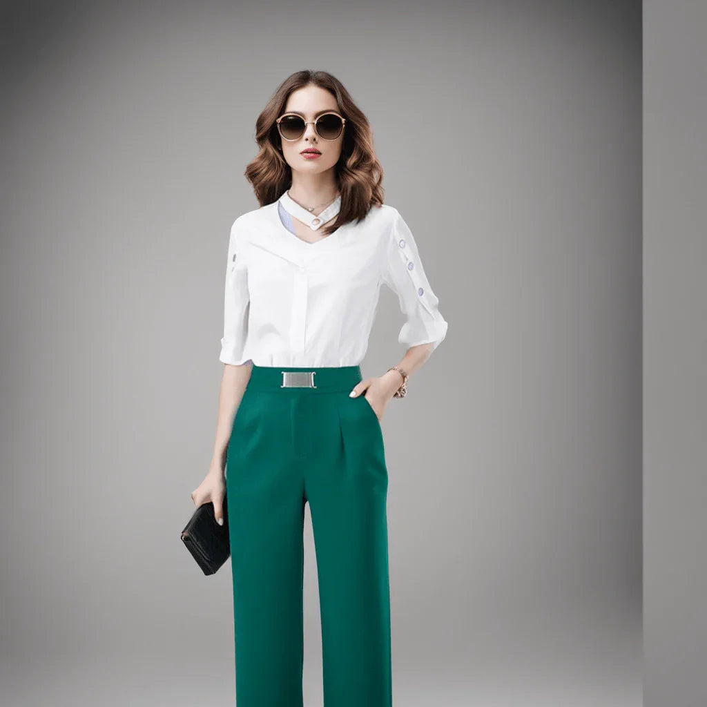 Calça de Alfaiataria Tiffany™ - Elegância com Corte Italiano para um Estilo Inigualável! - ModernLar