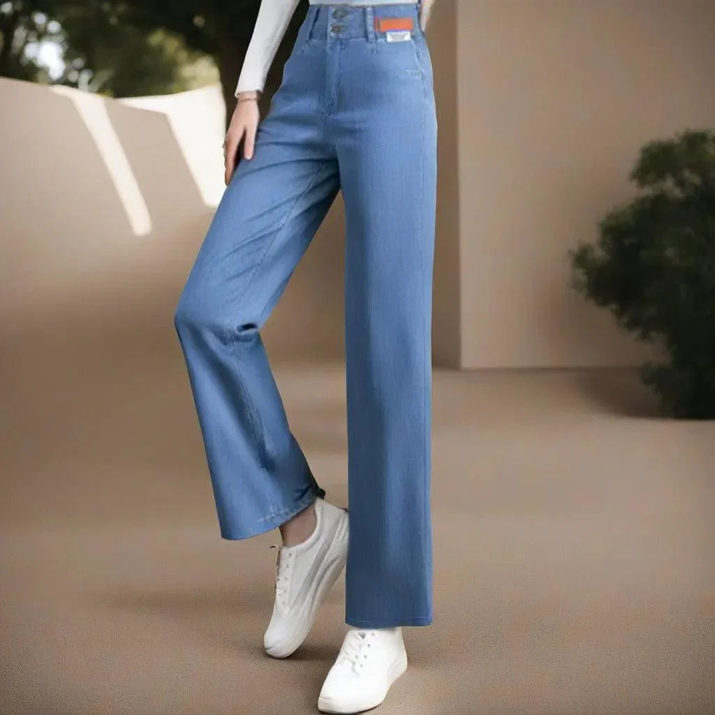 Calça Jeans Lívia™ com Caimento Soltinho e Acabamento Premium / A Calça Oficial da Mulher Moderna e Elegante!! - ModernLar