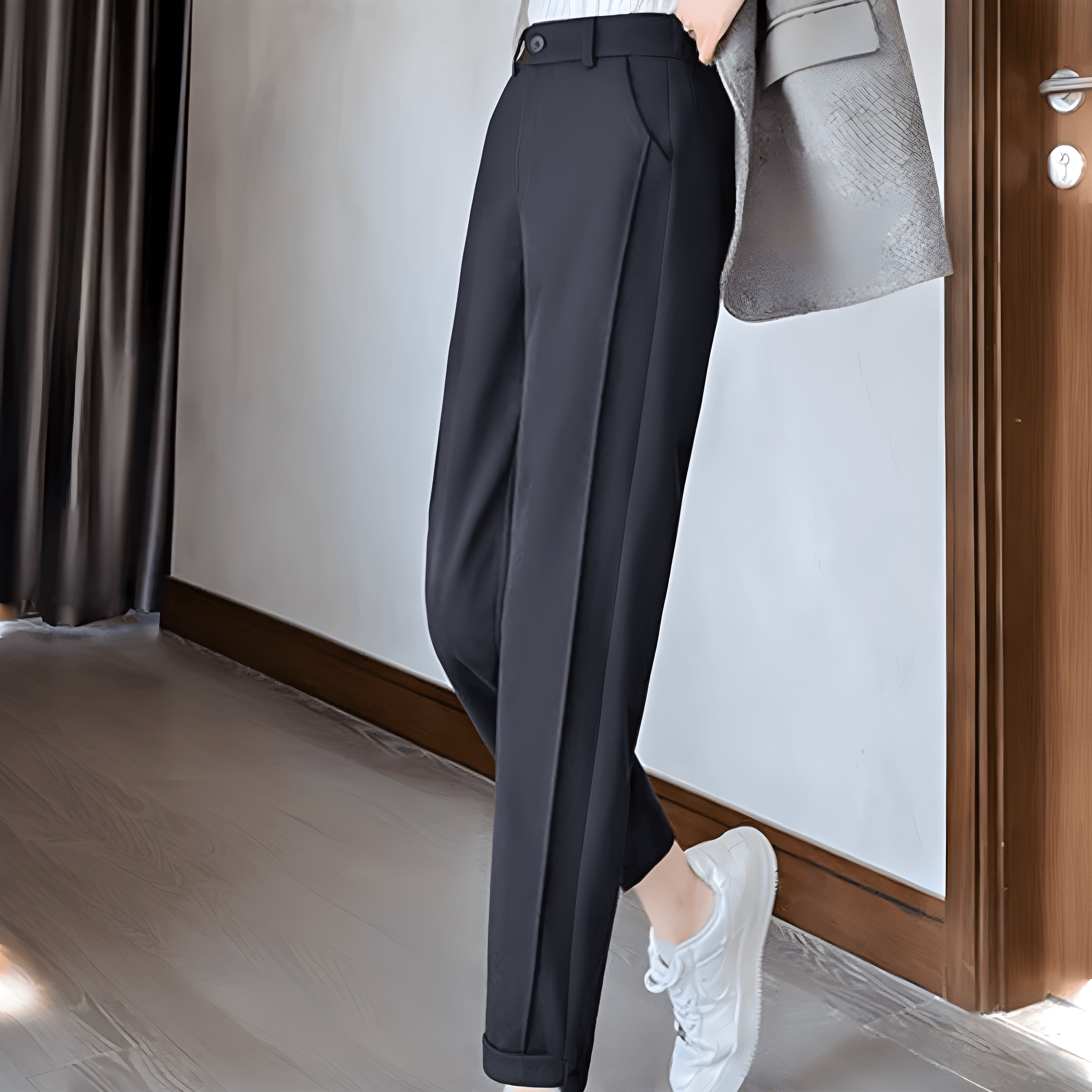 Calça de Cintura Alta Seraphina™ Elegância sofisticada, Projetada para Impressionar! - ModernLar
